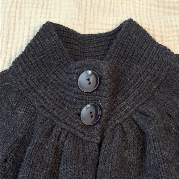 Berretti Charcoal Gray Acrylic Wool Blend Long Open Front Cardigan Size L - Picture 2 of 12